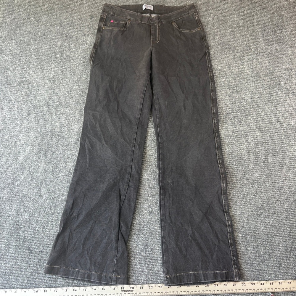 PajamaJeans Womens Small Gray Stretch Bootcut Pull On Denim Knit Pants RN109917